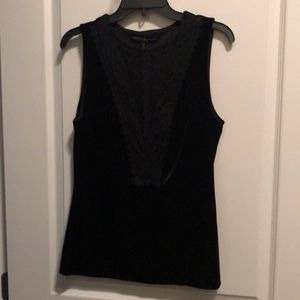 WHBM Black velvet feel top blouse sleeveless
